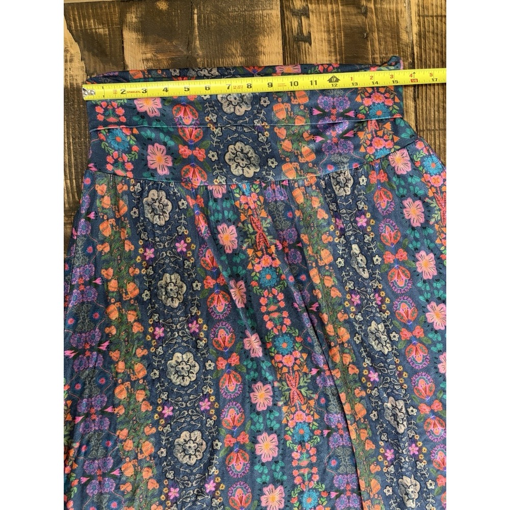 Natural Life Floral Boho Maxi Skirt XL Foldover Waist Stretch Festival READ - Picture 5 of 7